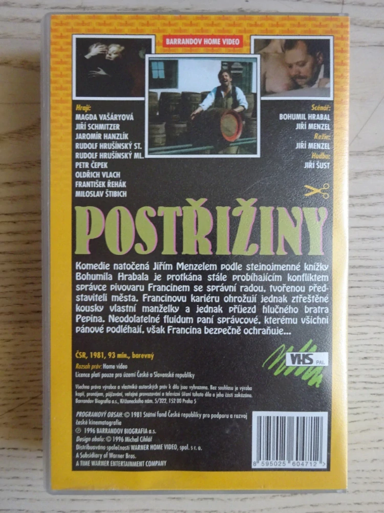 POSTŘIŽINY, VHS VIDEOKAZETA