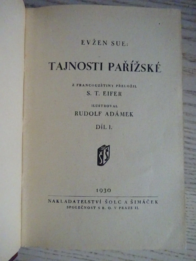 TAJNOSTI PAŘÍŽŠKÉ 1-8, EVŽEN SÜE, **an