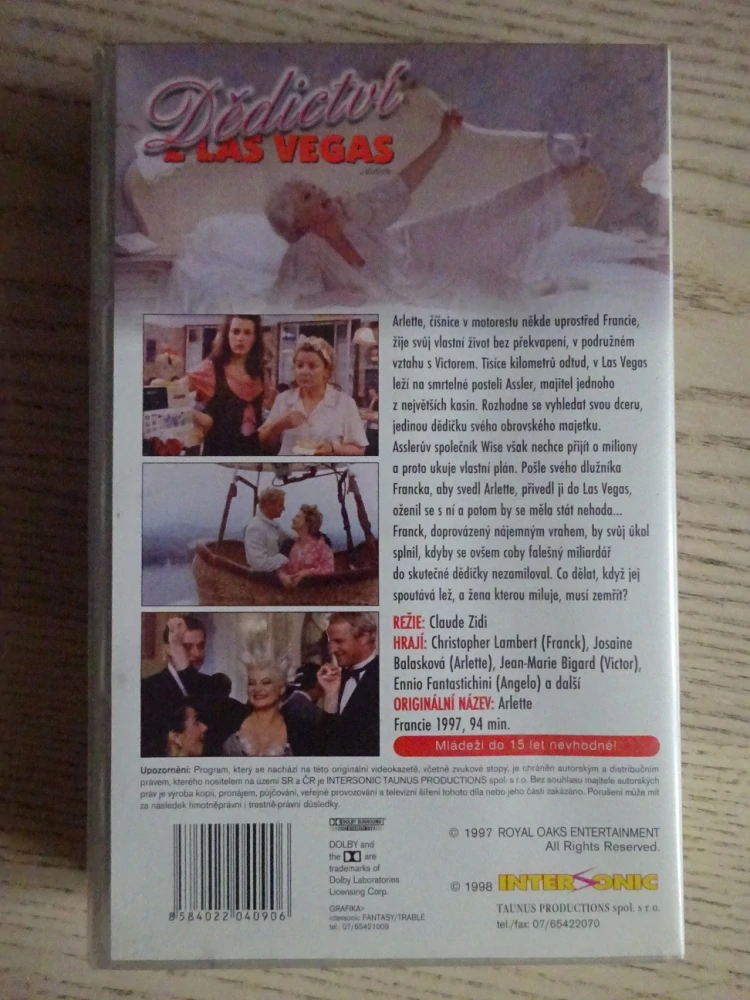 DĚDICTVÍ Z LAS VEGAS, VHS VIDEOKAZETA