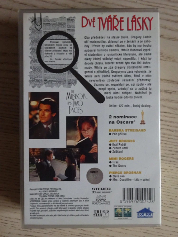 DVĚ TVÁŘE LÁSKY, VHS VIDEOKAZETA