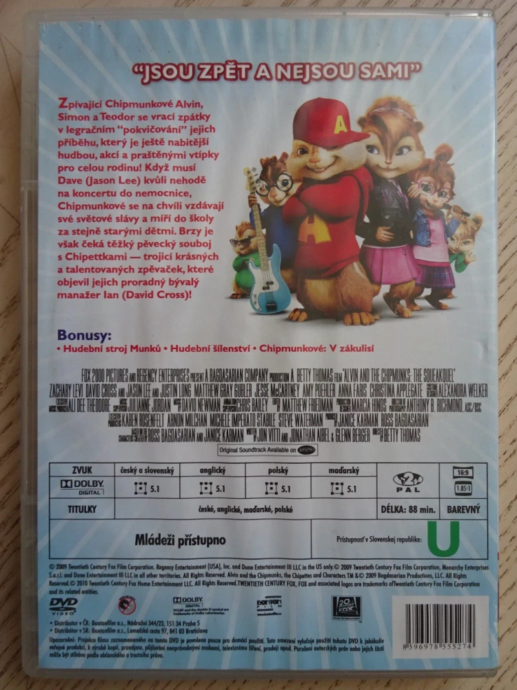 ALVIN A CHIPMUNKOVÉ 2, DVD FILM 