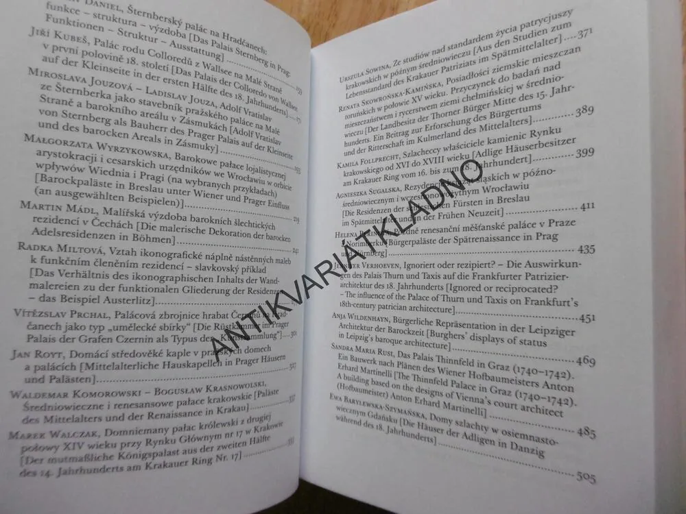 DOCUMENTA PRAGENSIA XXVIII, ŽIVOT PRAŽSKÝCH PALÁCŮ, P-A