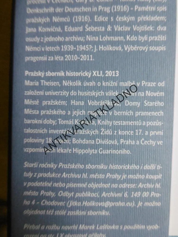 PRAŽSKÝ SBORNÍK HISTORICKÝ XLII, 2014, P-A