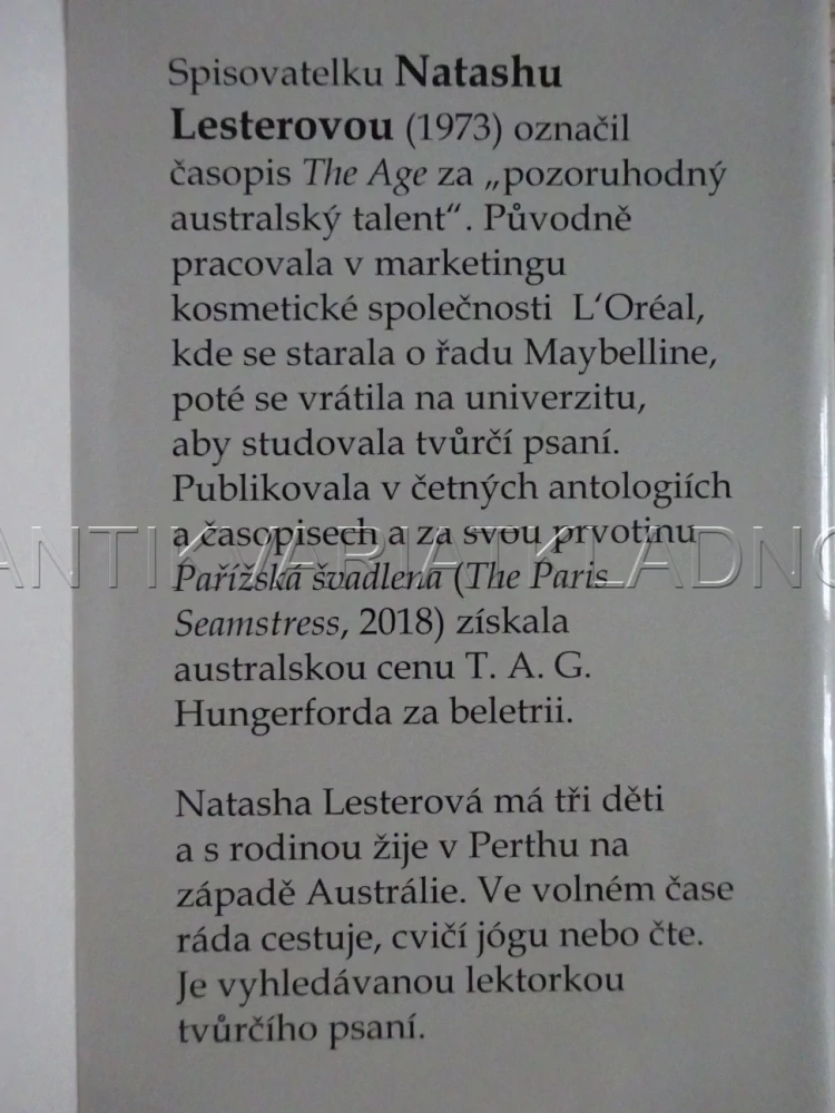 PAŘÍŽSKÁ ŠVADLENA, NATASHA LESTEROVÁ, **an
