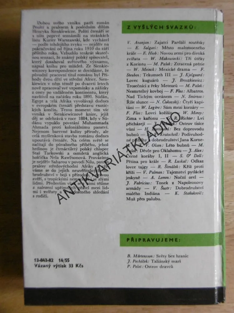KOD 15 - POUŠTÍ A PRALESEM, HENRYK SIENKIEWICZ, JUNEK, **an