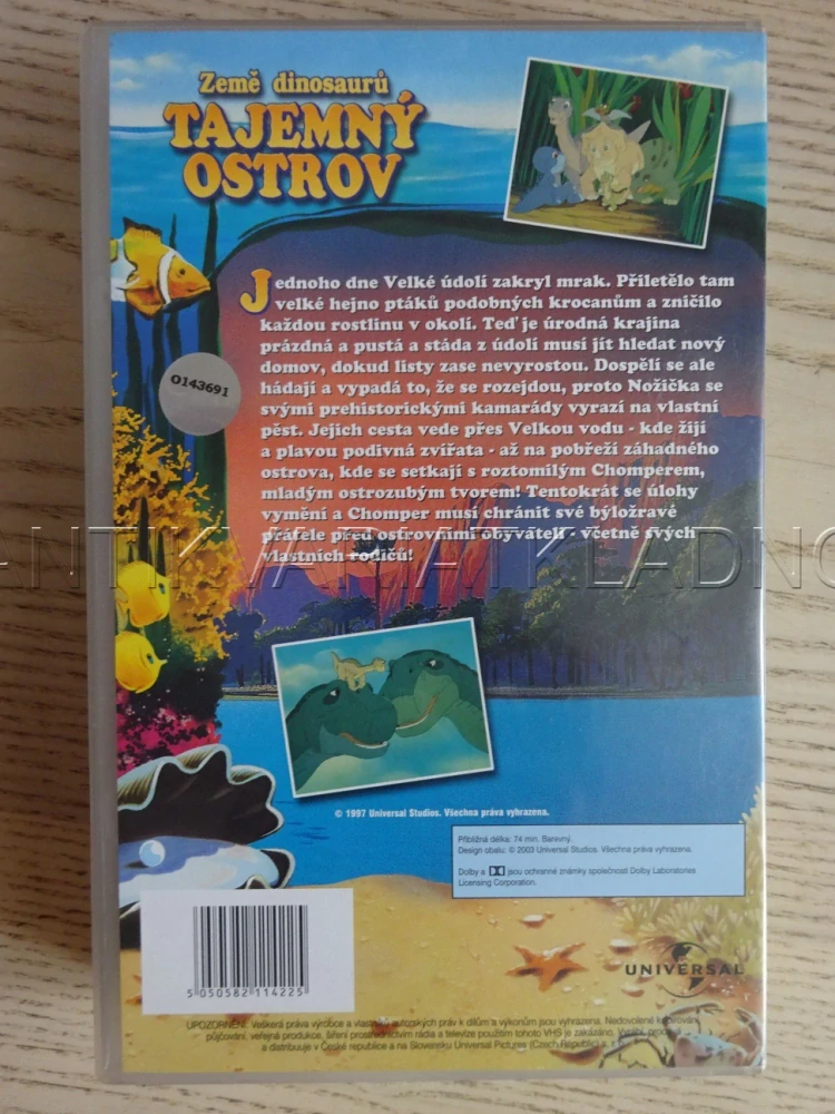 ZEMĚ DINOSAURŮ TAJEMNÝ OSTROV, VHS VIDEOKAZETA