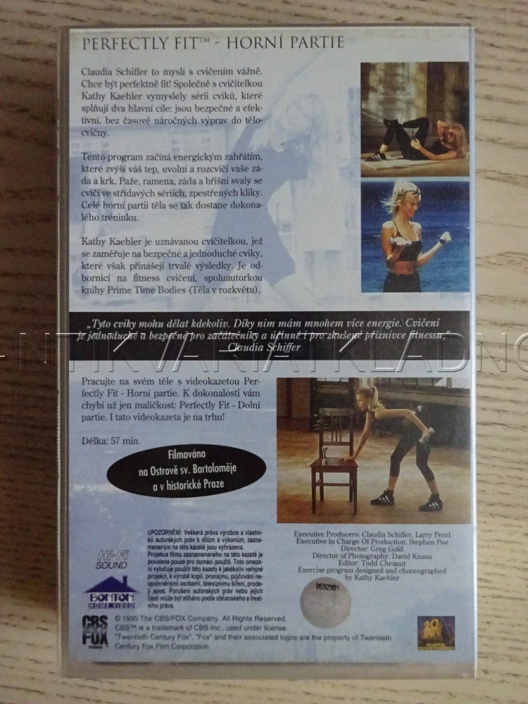 CLAUDIA SCHIFFER - PERFECTLY FIT, HORNÍ PARTIE, VHS
