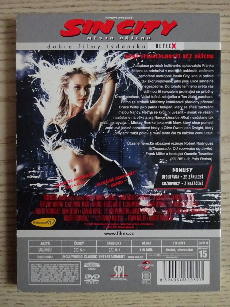 SIN CITY, MĚSTO HŘÍCHU,BRUCE WILLIS,TARANTINO, DVD FILM