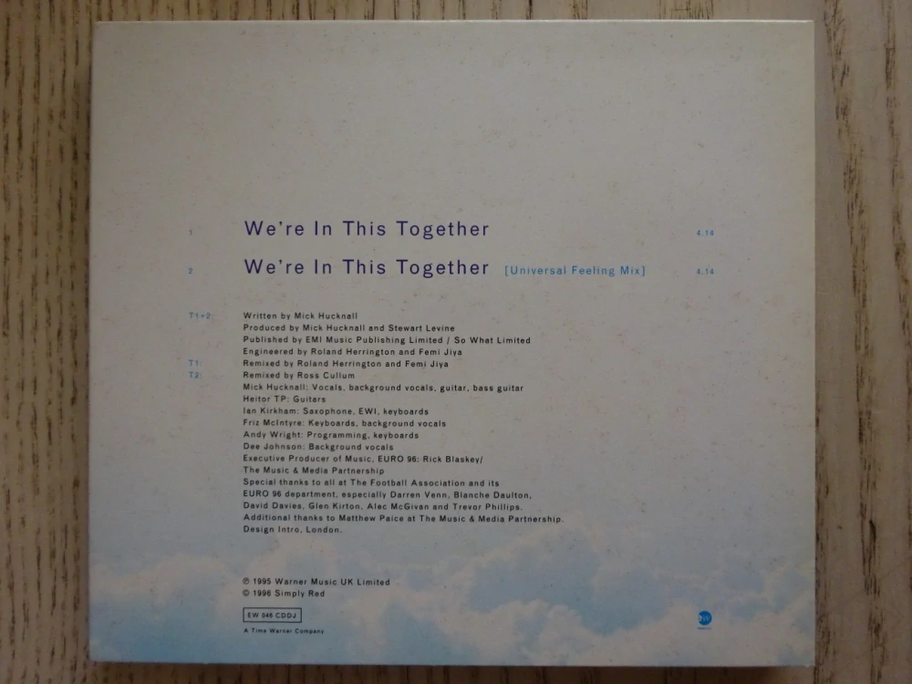 EURO 96, SIMPLY RED, WE'RE IN THIS TOGETHER, CD HUDBA