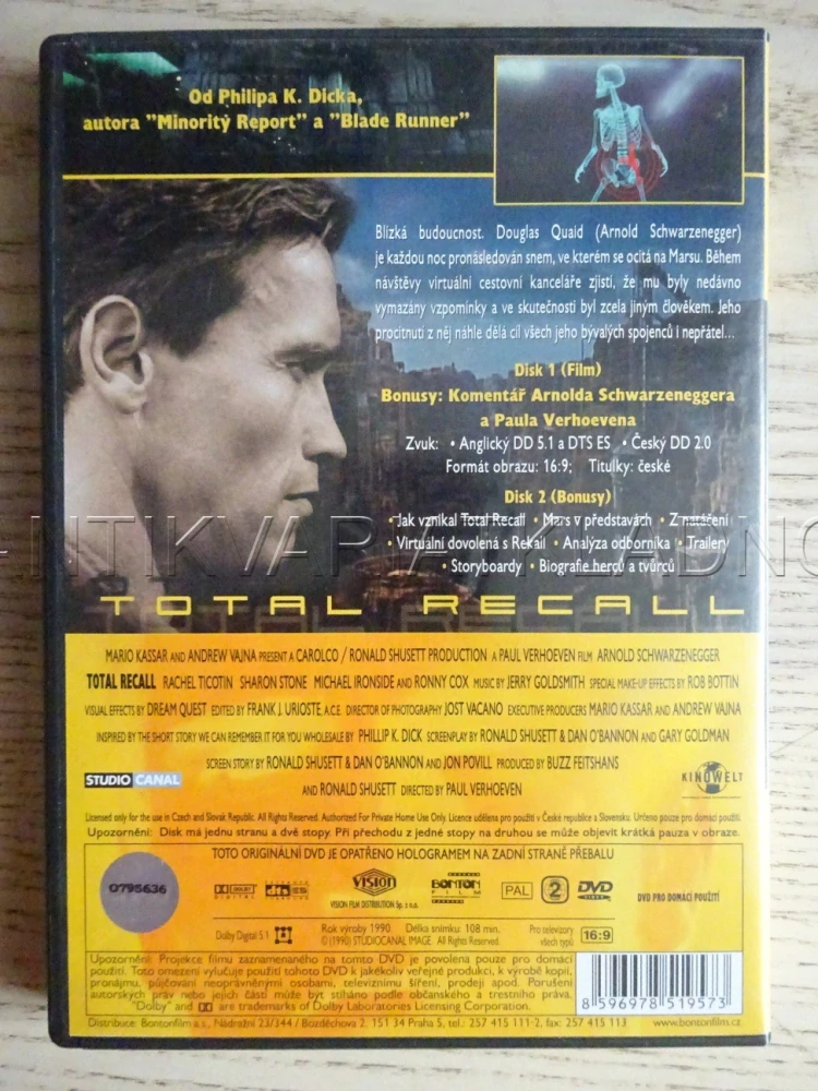 TOTAL RECALL, SCHWARZENEGGER, DVD FILM