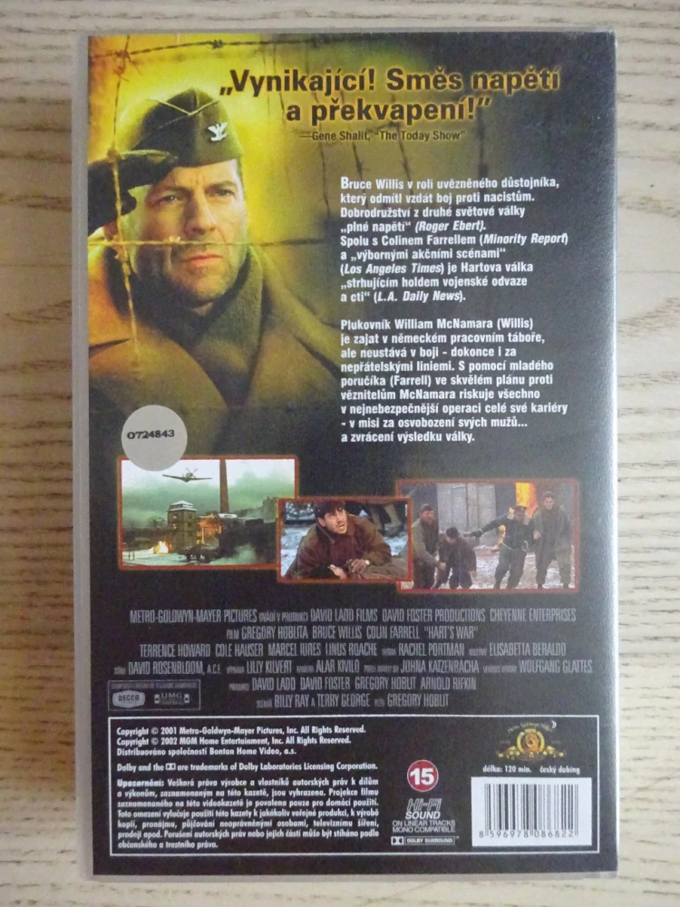 HARTOVA VÁLKA, B. WILLIS, COLIN FARRELL, VHS VIDEOKAZETA