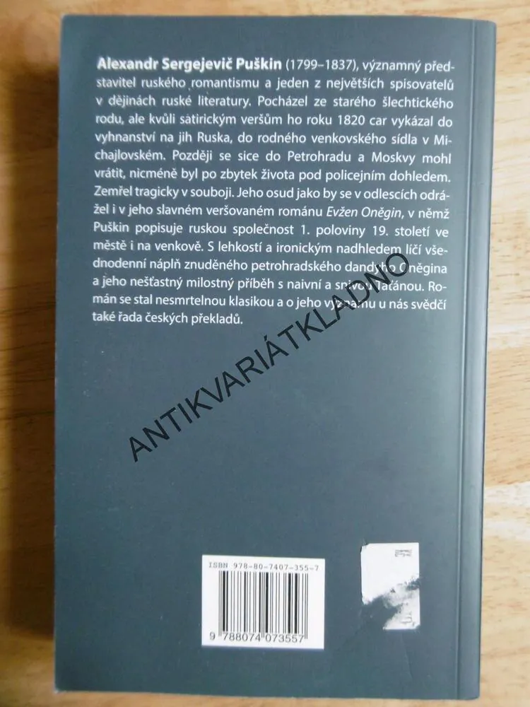 EVŽEN ONĚGIN, ALEXADR SEGREJEVIČ PUŠKIN, **an