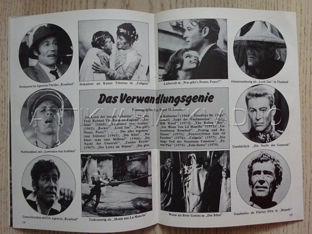 V ROLI KASKADÉRA, PETER O'TOOLE, FILM, BIO PROGRAM NĚMECKY
