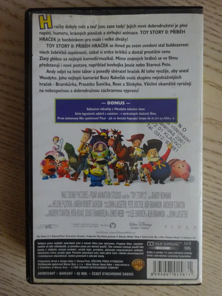 TOY STORY 2, PŘÍBĚH HRAČEK, VHS VIDEOKAZETA