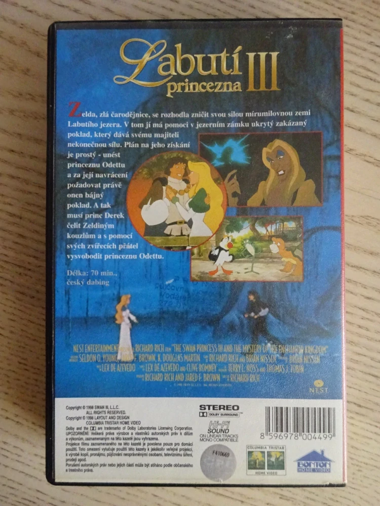 LABUTÍ PRINCEZNA 3: TAJEMSTVÍ KOUZELNÉHO POKLADU, VHS VIDEOKAZETA