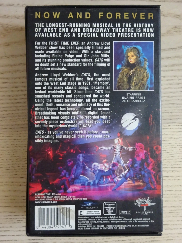 KOČKY, MUZIKÁL, VHS HUDBA