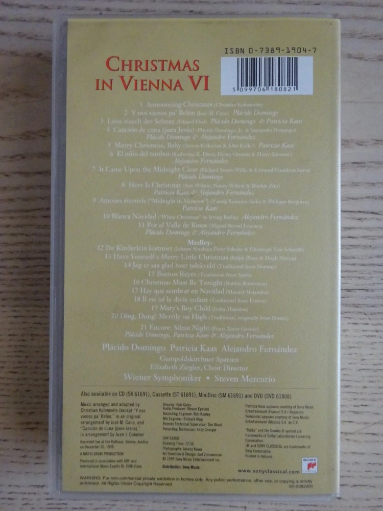 CHRISTMAS IN VIENNA VI, OPERA, VHS HUDBA