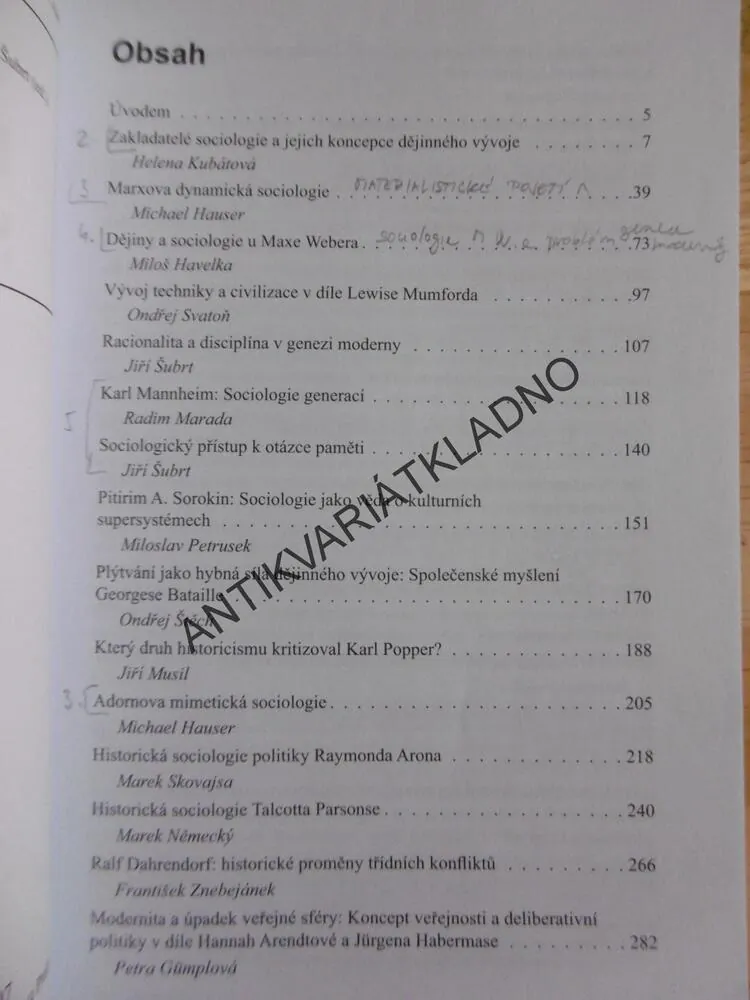 HISTORICKÁ SOCIOLOGIE, ŠUBRT, 