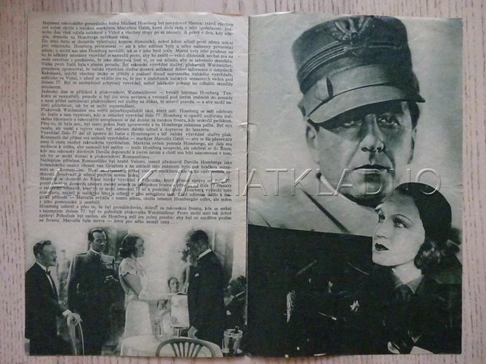ŽENA V OHNI, B. HELM, BIO PROGRAM Č. 61, 1933