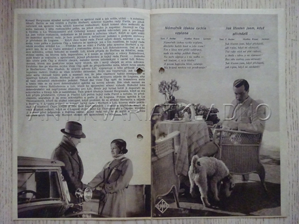 AMOR NA PROVÁZKU, M. SCHNEIDER, BIO PROGRAM Č. 66, 1933