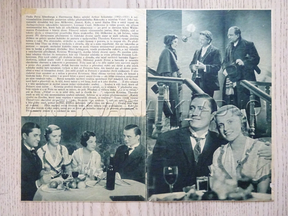 MILKOVÁNÍ,  M. SCHNEIDER, BIO PROGRAM Č. 79, 1933