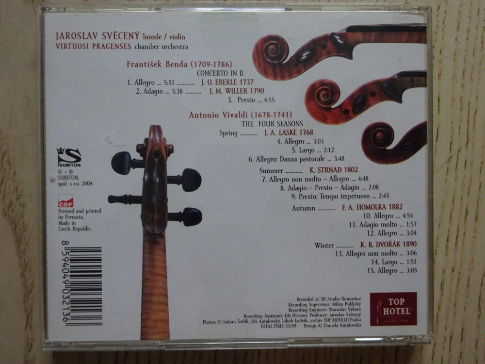 JAROSLAV SVĚCENÝ - AUTOGRAM, CLASSICAL CONCERTS IN TOP HOTEL PRAGUE, CD VÁŽNÁ HUDBA