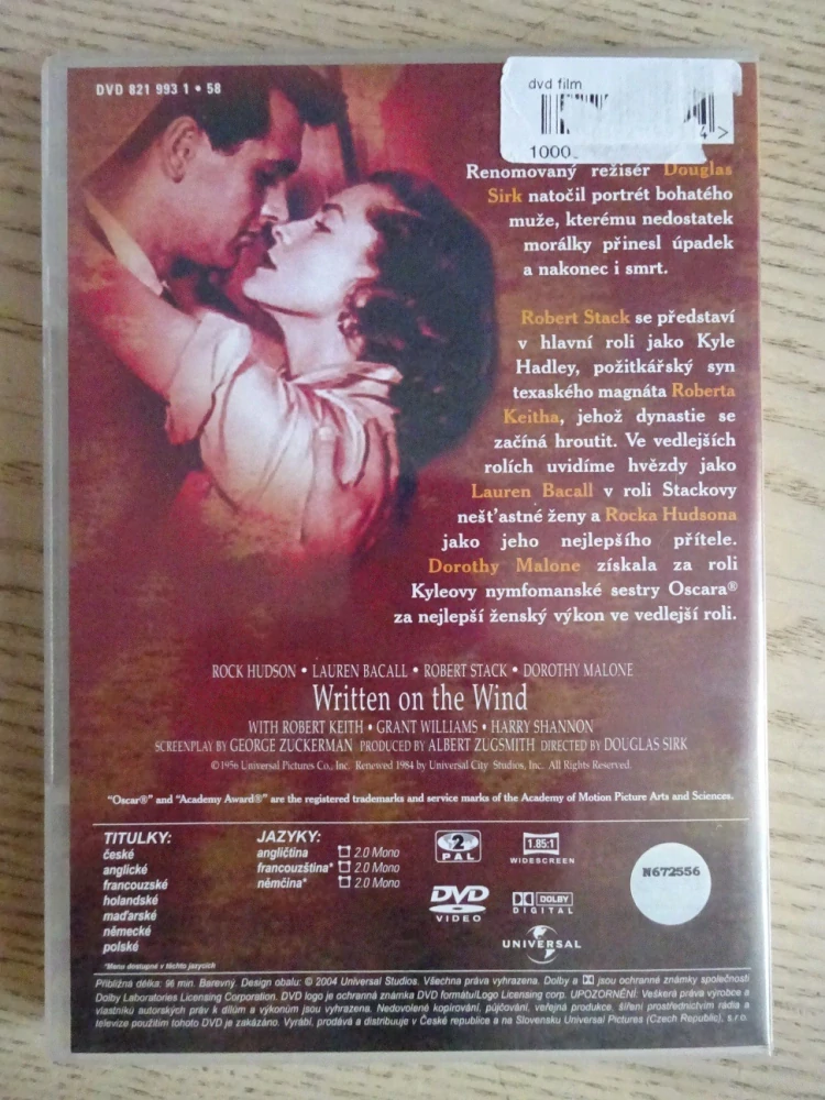 PSANÉ VE VĚTRU, DVD FILM
