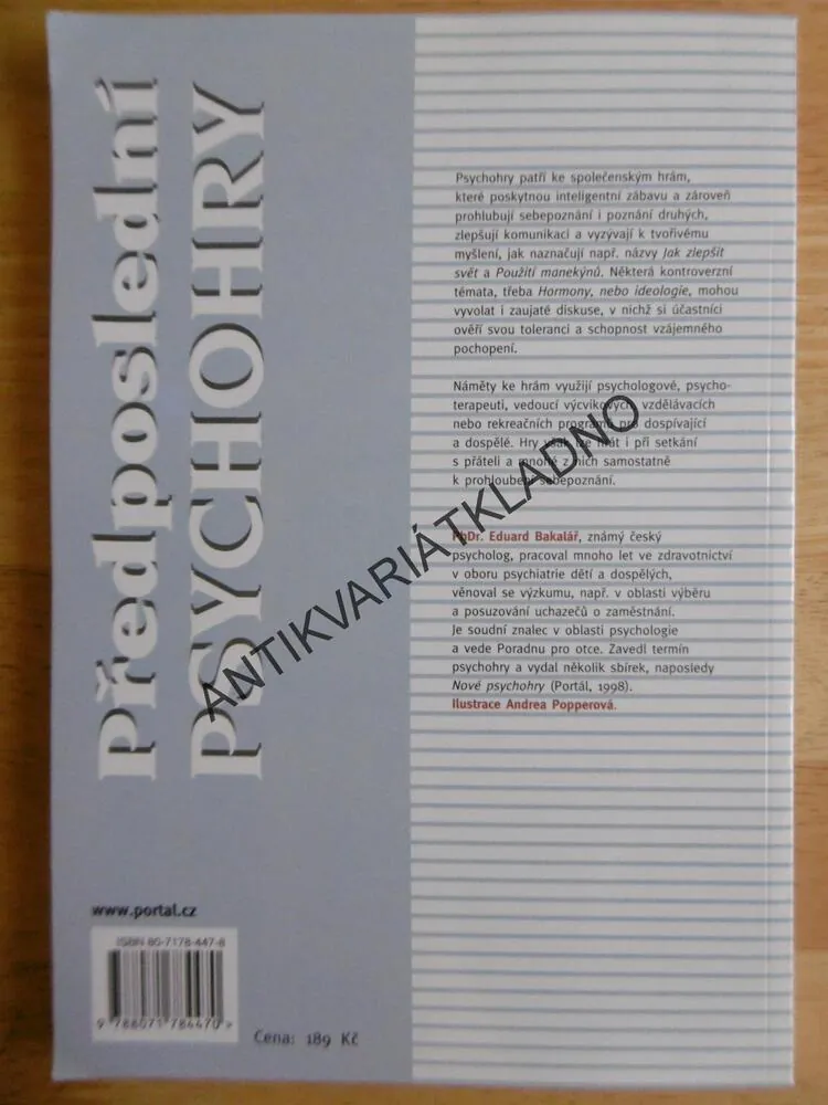 PŘEDPOSLEDNÍ PSYCHOHRY, BAKALÁŘ, HRY PRO ROZVOJ OSOBNOSTI
