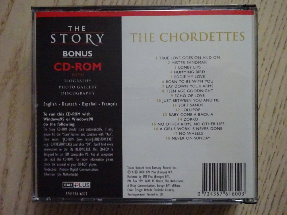 THE CHORDETTES, THE STORY, CD HUDBA