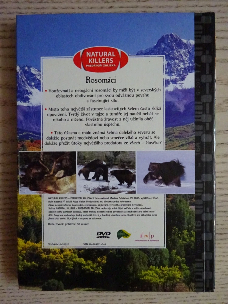 PŘÍZRAKY SEVERU, ROSOMÁCI, ROSOMÁK, DVD FILM
