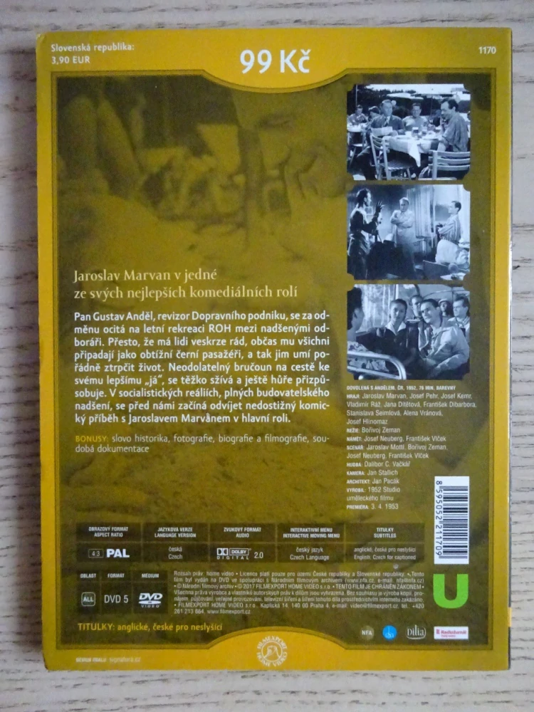 DOVOLENÁ S ANDĚLEM, DVD FILM ČR
