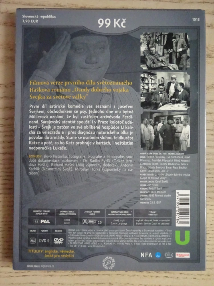DOBRÝ VOJÁK ŠVEJK, DVD FILM ČR