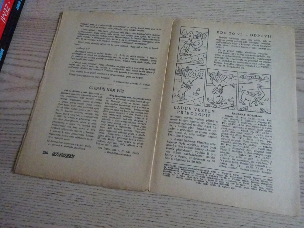 OHNÍČEK Č. 18/1951, KOMIKS, NEPRAKTA, SEKORA, BURIAN