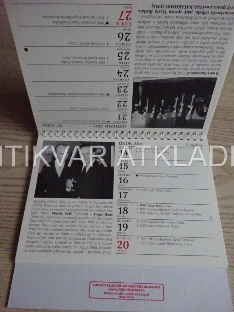 CIBULKŮV KALENDÁŘ PRO FILMOVÉ PAMĚTNÍKY 2011
