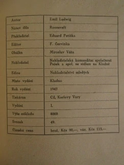ROOSEVELT, EMIL LUDWIG, **an
