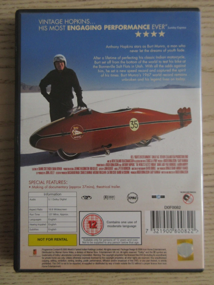 V ZAJETÍ RYCHLOSTI, A. HOPKINS, GB OBAL, ČESKÁ VERZE, DVD FILM