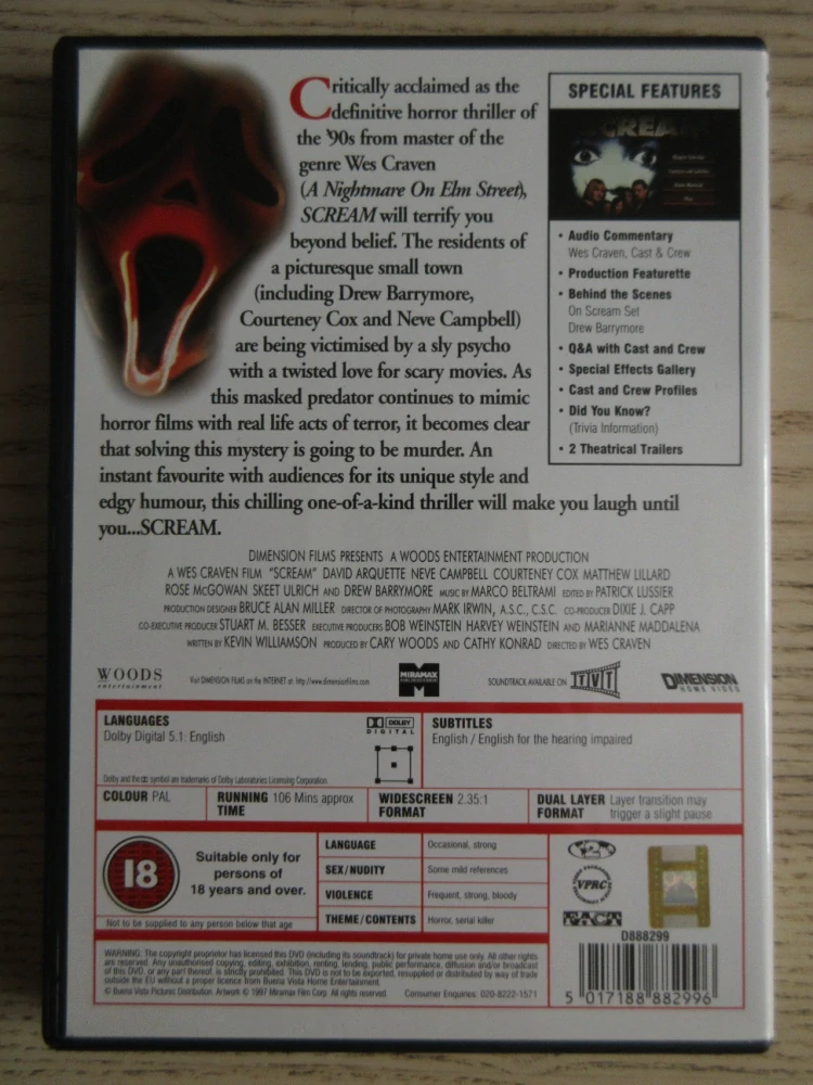 VŘÍSKOT, D. ARQUETTE, C. COX, GB OBAL, ČESKÁ VERZE, DVD FILM