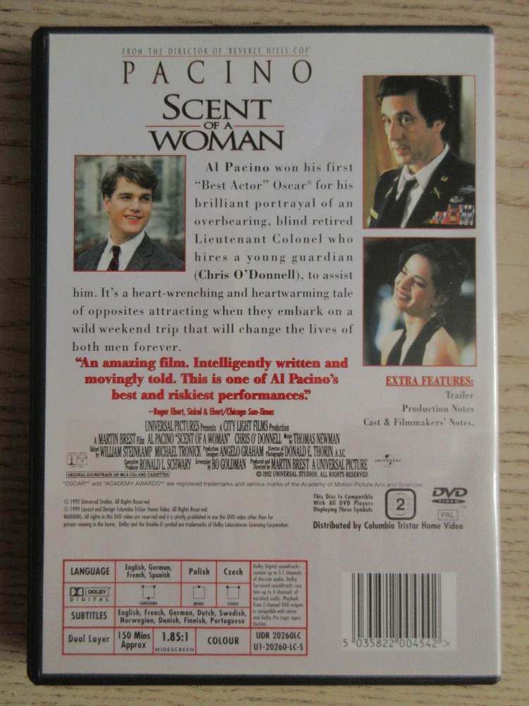 VŮNĚ ŽENY, AL PACINO, GB OBAL, ČESKÁ VERZE, DVD FILM