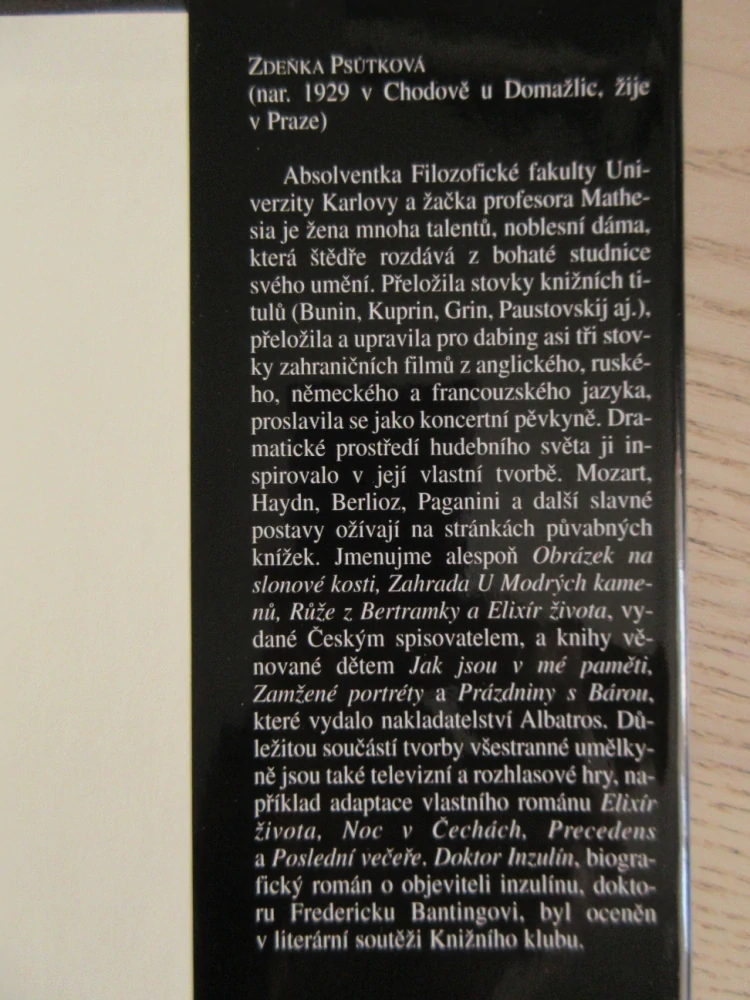 DOKTOR INZULÍN, ZDEŇKA PSŮTKOVÁ, **an