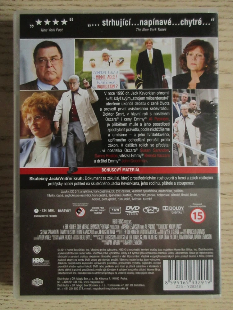 DOKTOR SMRT: ŽIVOT A SMRTI JACKA KEVORKIANA, AL PACINO, DVD FILM