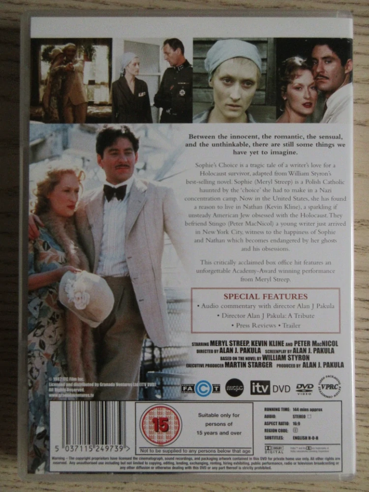 SOFIINA VOLBA, M. STREEP, K. KLINE, GB OBAL, ČESKÁ VERZE, DVD FILM