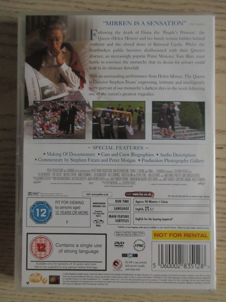 KRÁLOVNA, H. MIRREN, GB OBAL, ČESKÁ VERZE, DVD FILM