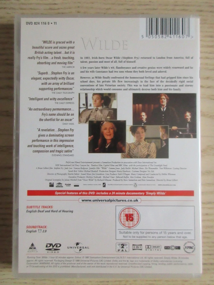 OSCAR WILDE, S. FRY, J. LAW, GB OBAL, ČESKÁ VERZE, DVD FILM