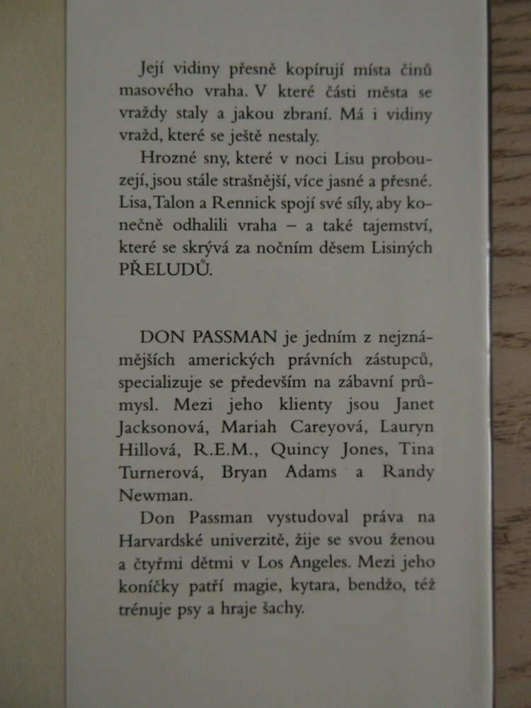 PŘELUDY, DON PASSMAN, **an