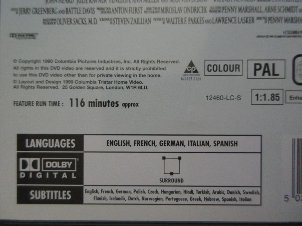 ČAS PROBUZENÍ, R. DE NIRO, R. WILLIAMS, DVD FILM