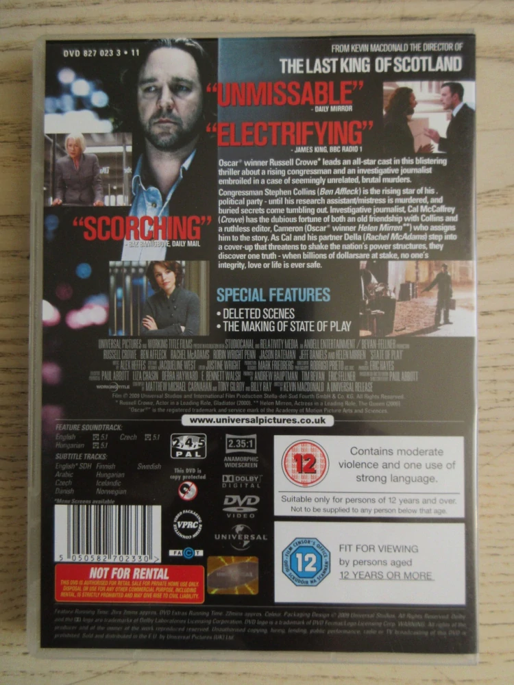 NA ODSTŘEL, R. CROWE, B. AFFLECK, H. MIRREN, DVD FILM