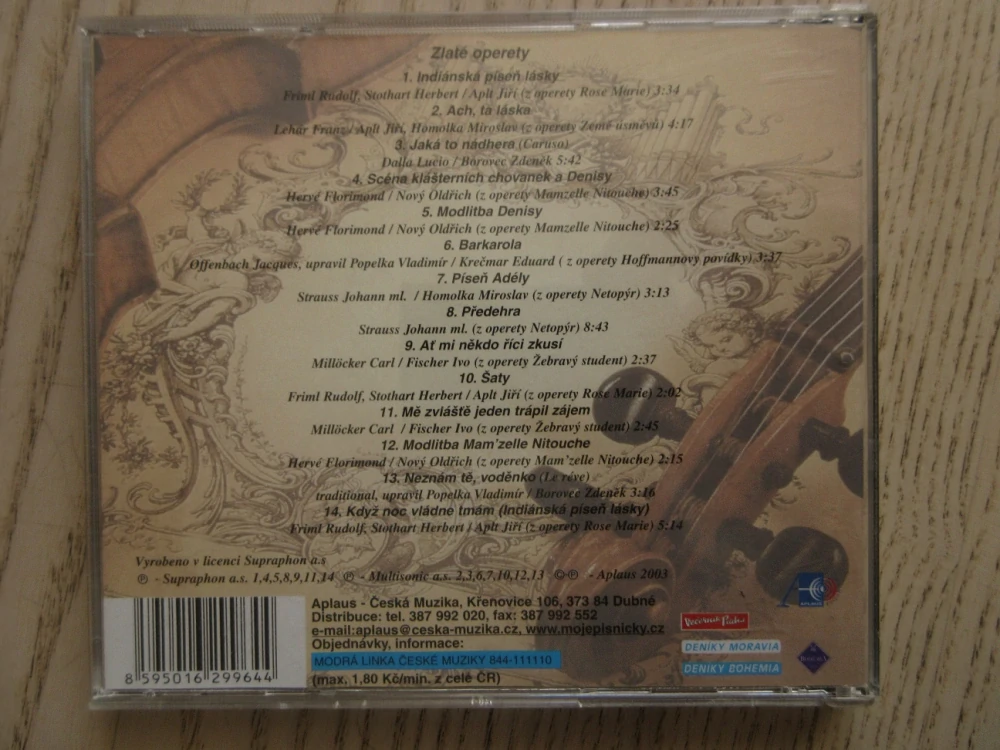ZLATÉ OPERETY, K. GOTT, P. DVORSKÝ, Š. MARGITA A DALŠÍ, CD HUDBA
