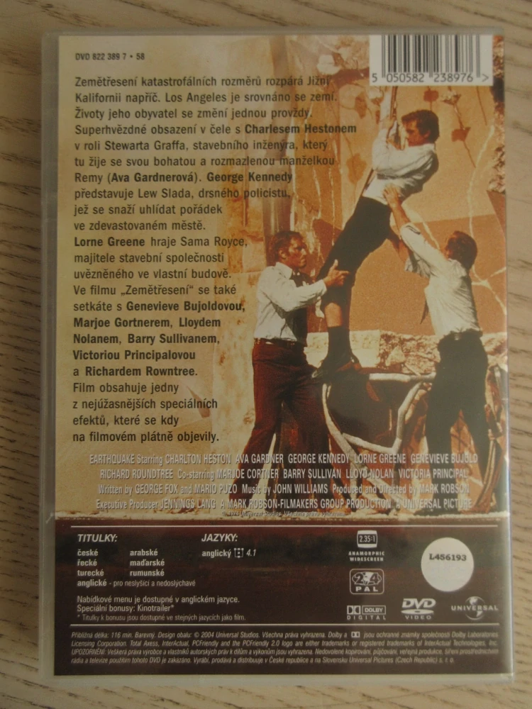 ZEMĚTŘESENÍ, CH. HESTON, A. GARDNER, G. KENNEDY, DVD FILM