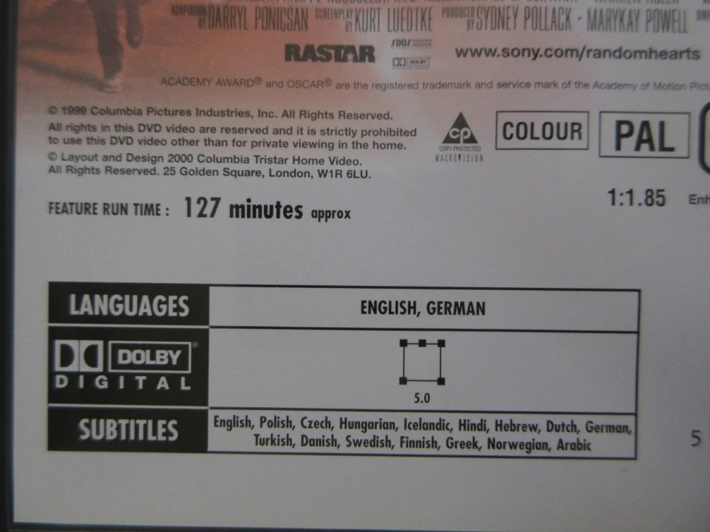 NÁHODNÉ SETKÁNÍ, H. FORD, K. S. THOMAS, DVD FILM