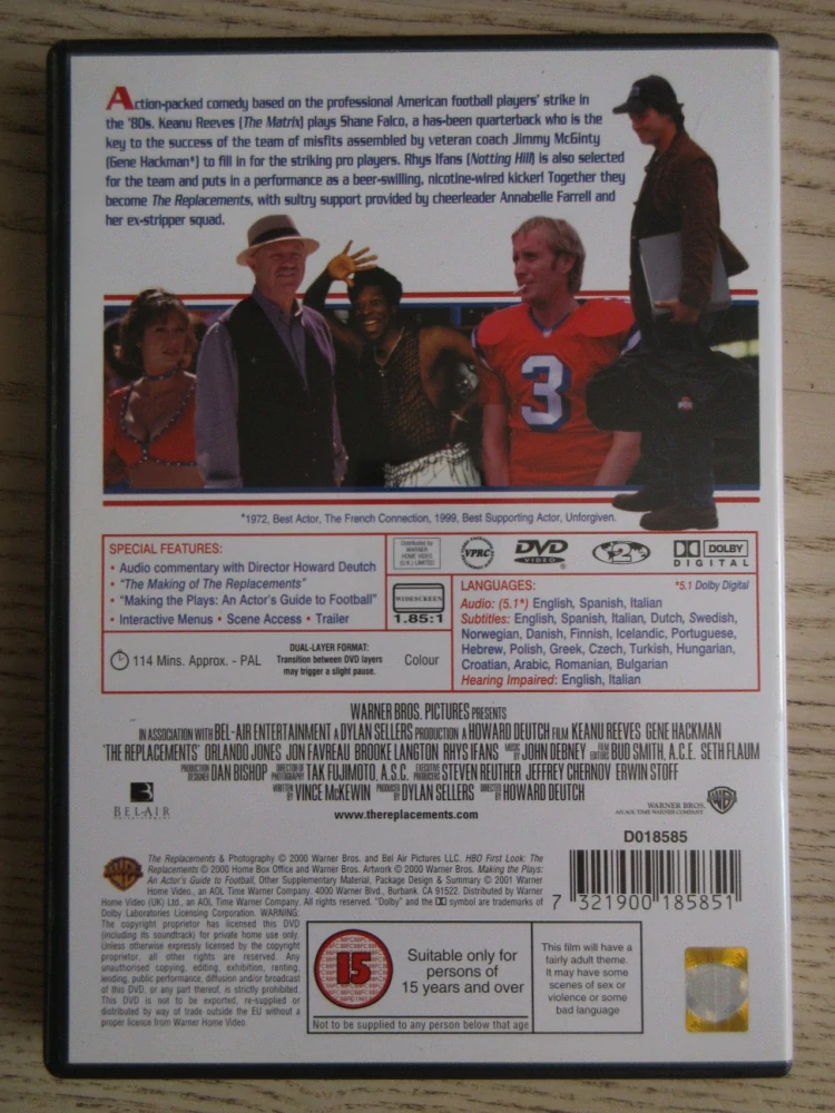 NÁHRADNÍCI, K. REEVES, G. HACKMAN, DVD FILM